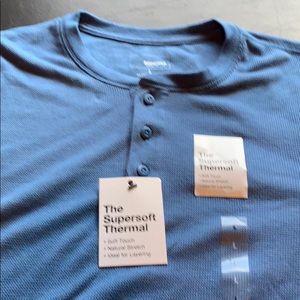 Super soft thermal tee shirt size large blue NWT